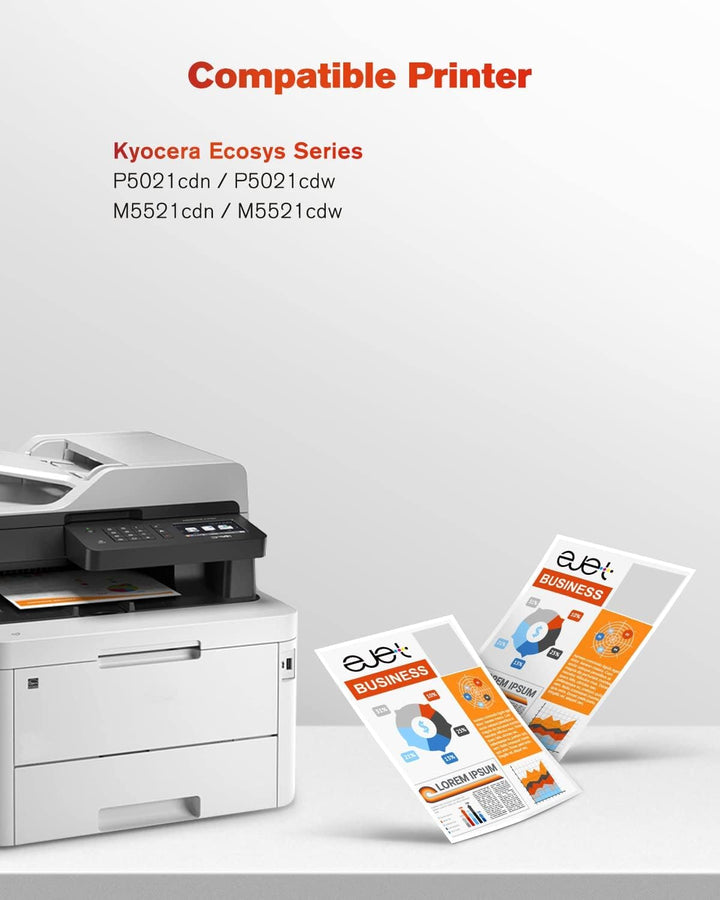 Ejet TK5230 Tonerkartusche Kompatibel für Kyocera TK5230 TK5230K TK-5230C TK-5230M TK-5230Y für ECOS