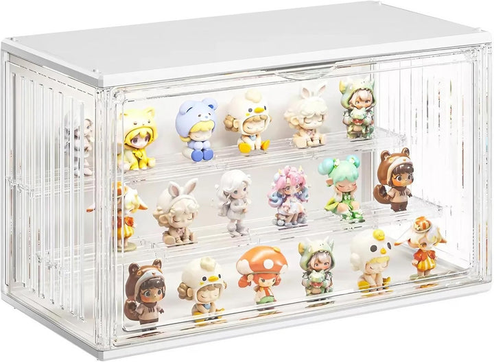 Acryl Vitrine mit LED, Schaukasten Klein mit Tür, Setzkasten mit Scheibe, Acrylbox Transparent für A