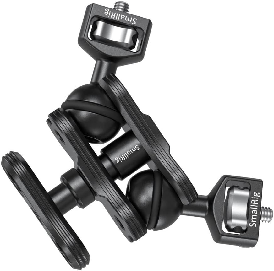 SmallRig Gelenkarm mit Doppelkugelkopf 1/4 Zoll Schraube Schwarz Kugelkopf Hauptmaterial Edelstahl A