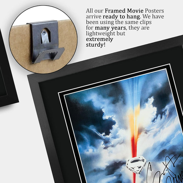 HWC Trading Superman A3 Gerahmte Signiert Gedruckt Autogramme Bild Druck-Fotoanzeige Geschenk Für Ch