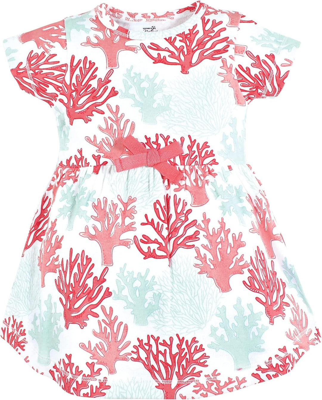 Touched by Nature Mädchen Kleid und Strickjacke aus Bio-Baumwolle Lässiges Kleid 3-6 Monate Koralle