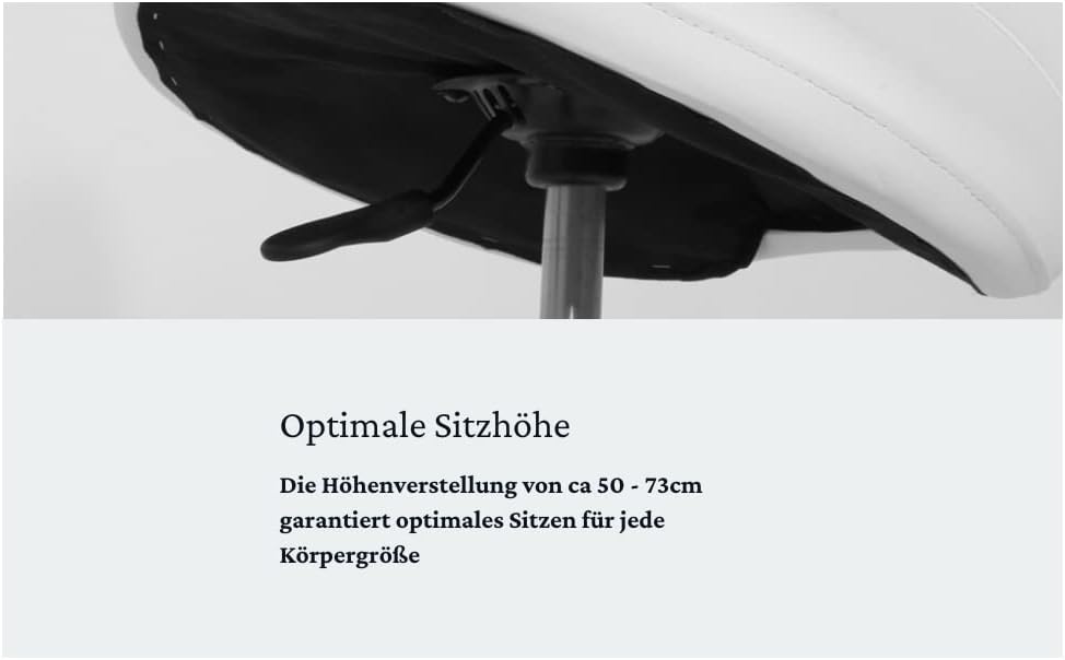 Sattelhocker - Extra breiter Sattelsuhl - Drehhocker Arbeitshocker Rollhocker mit Sattelsitz für Bür