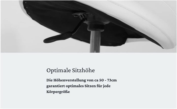 Sattelhocker - Extra breiter Sattelsuhl - Drehhocker Arbeitshocker Rollhocker mit Sattelsitz für Bür