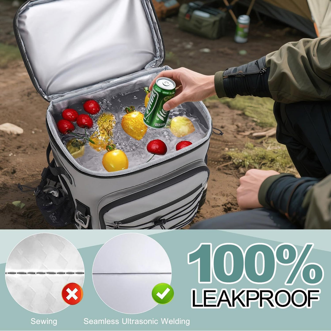 Kühlrucksack, 30L Grosse Thermo Kühltasche Rucksack, Wasserdicht Picknickrucksack Gross für Herren &