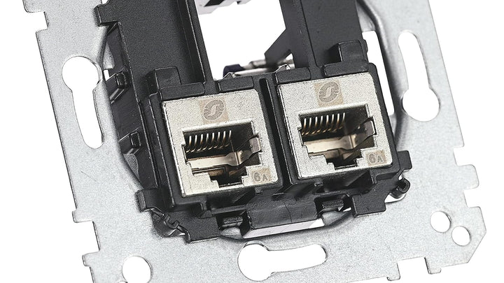 Schneider Electric Merten MEG4576-0022 Tragplatte 2-fach mit Anschlussmodul - Actassi RJ45 Cat6A STP
