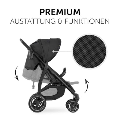 Hauck Buggy Rapid 4D / bis 25 kg / Schnell Faltbar / Sonnen Verdeck UPF 50 + / Gummiräder / Getränke