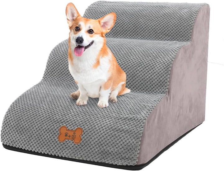 Hundetreppe für Kleine Hunde 3 Stufen, 40cm Hoch Abnehmbare Waschbar Hundetreppe, sanft abfallende H