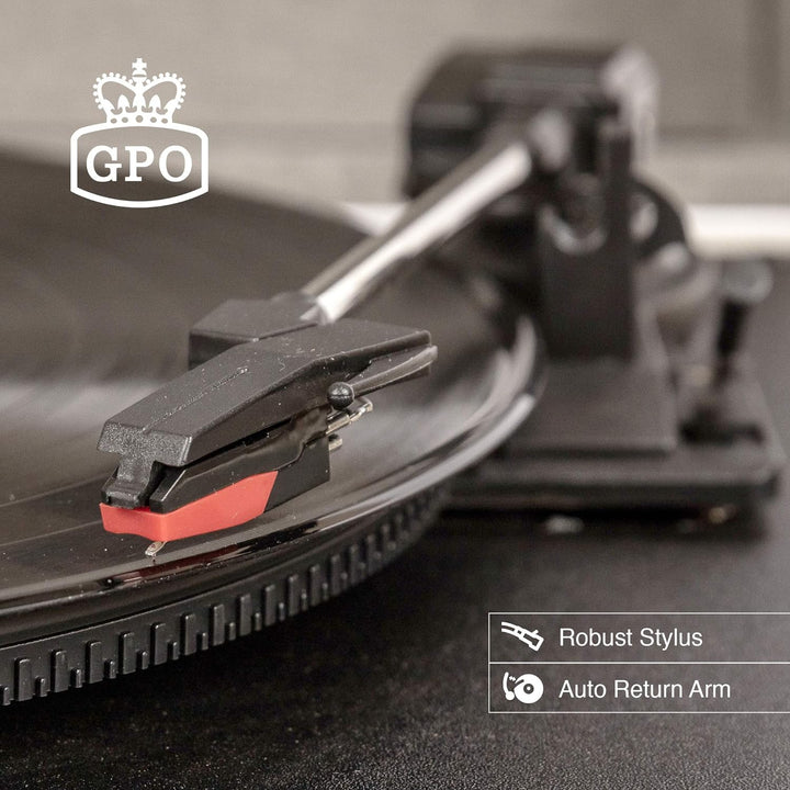 GPO Bermuda Plattenspieler; Klassischer Schallplattenspieler im Retro Stil mit MP3/USB; integriertem