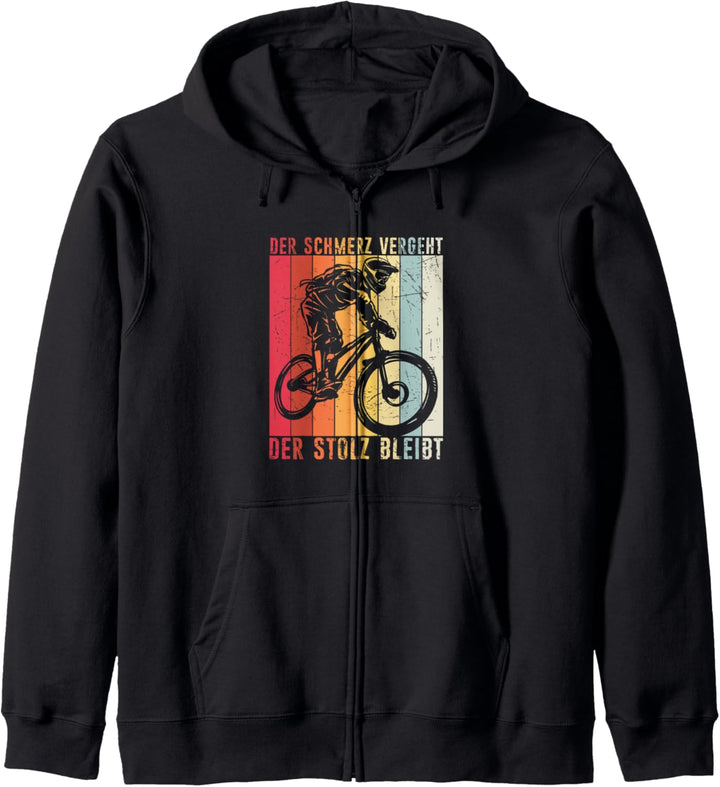 Mountainbike MTB Schmerz vergeht Stolz bleibt! MTB Spruch Kapuzenjacke