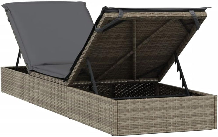 vidaXL Sonnenliege 2 STK., Gartenliege Verstellbare Sitzfläche, Liegestuhl Liege mit Tisch, Relaxlie