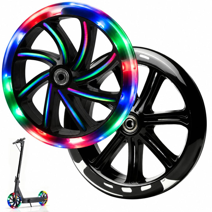 200mm Scooter Rollen, 2 Stück Leuchtende Stunt Scooter Rollen, LED Scooter Räder mit ABEC-7 Kugellag