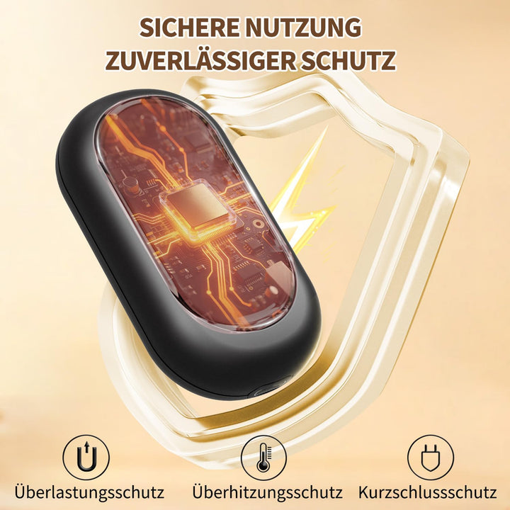 HOAMZ Handwärmer Elektrisch 2er Set mit Magnet, Sicher & Zuverlässig, 3 Stufen Heizung bis zu 131℉/5