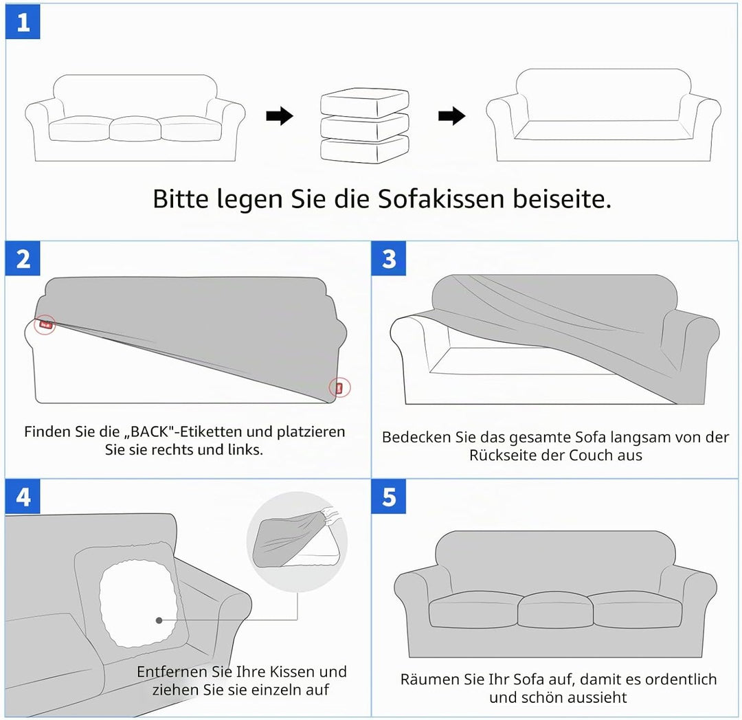 MAXIJIN Stretch Sesselbezug Sofabezug mit Separatem 1 Kissenbezügen Couchbezug Sessel für Wohnzimmer