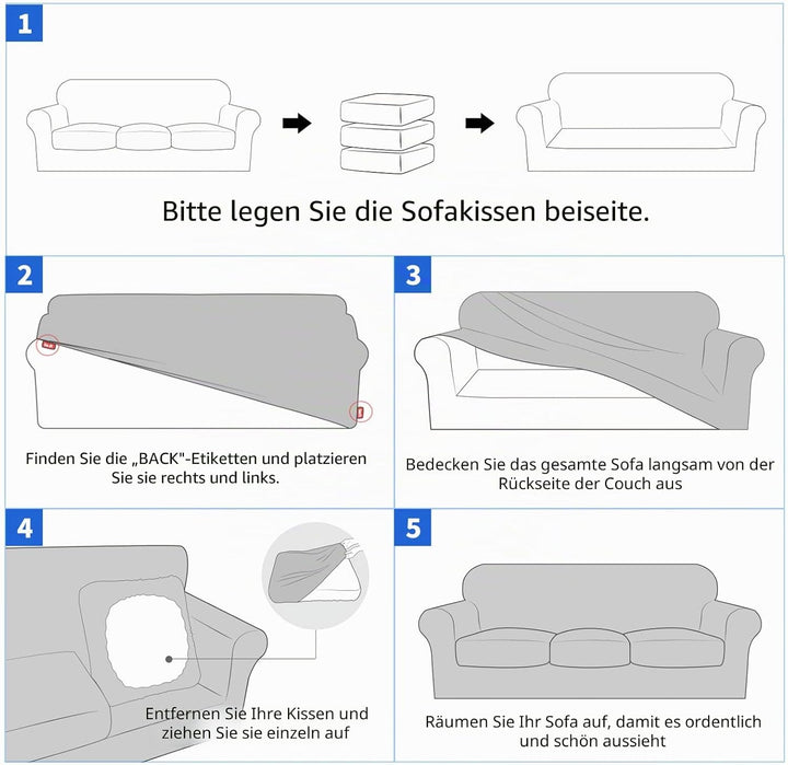 MAXIJIN Stretch Sesselbezug Sofabezug mit Separatem 1 Kissenbezügen Couchbezug Sessel für Wohnzimmer