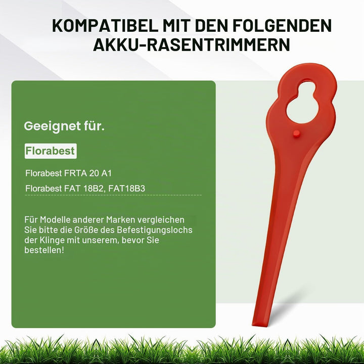 100 Stück Ersatzmesser Kompatibel mit Florabest LIDL FRTA 20A1 FAT18B2 FAT18B3,Kunststoffmesser Komp