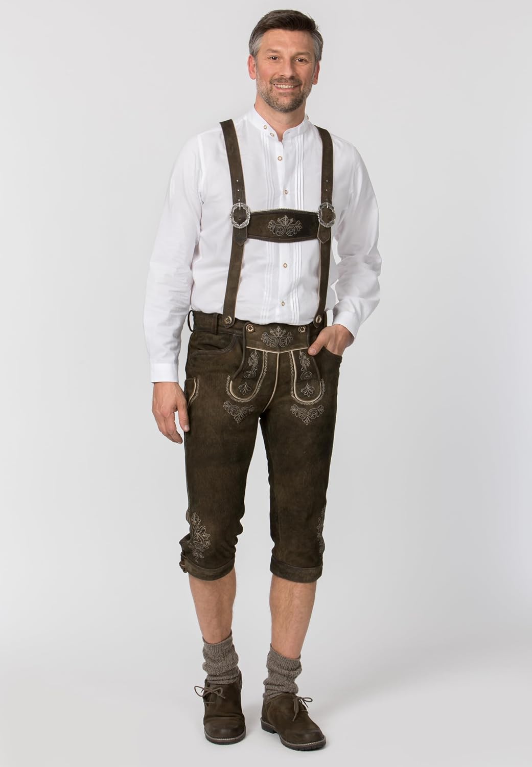 Stockerpoint Herren Trachtenlederhose Justin4 44 Bison Gespeckt, 44 Bison Gespeckt