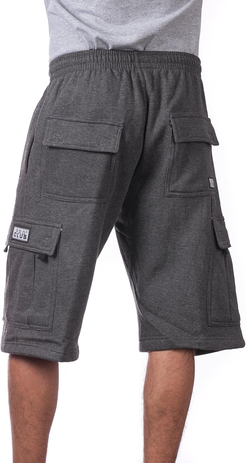 Pro Club Herren-Cargo-Short, Fleece 7XL Anthrazit, 7XL Anthrazit