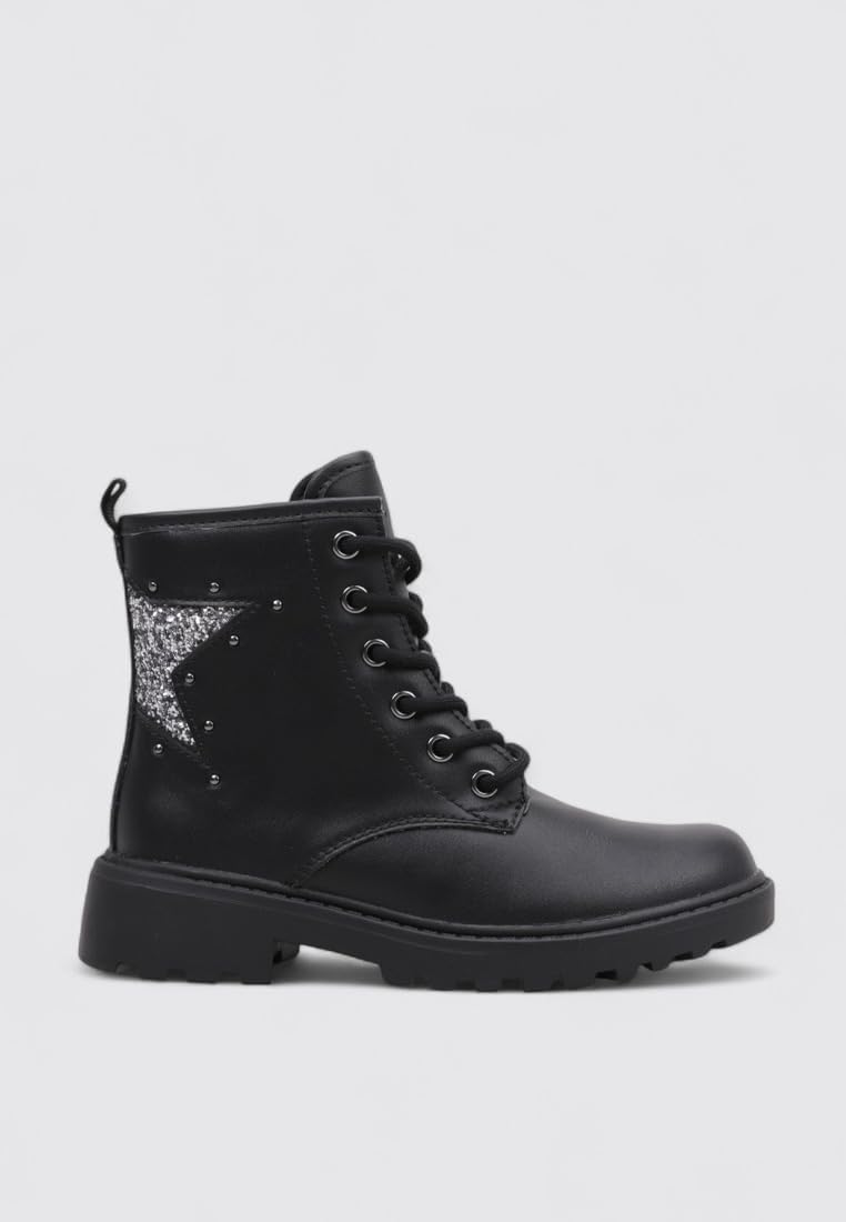 Geox Mädchen J Casey Girl Ankle Boot 28 EU Black Gun, 28 EU Black Gun
