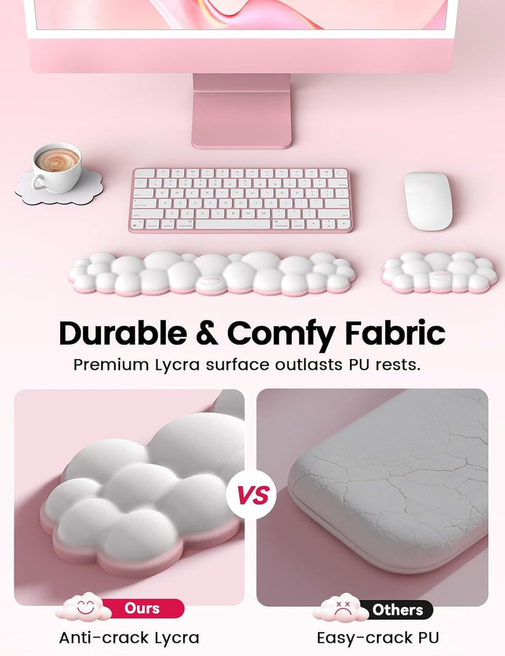 Vaydeer Ergonomische Handballenauflage Set – Memory Foam Handgelenkstütze für Tastatur & Maus, Rutsc