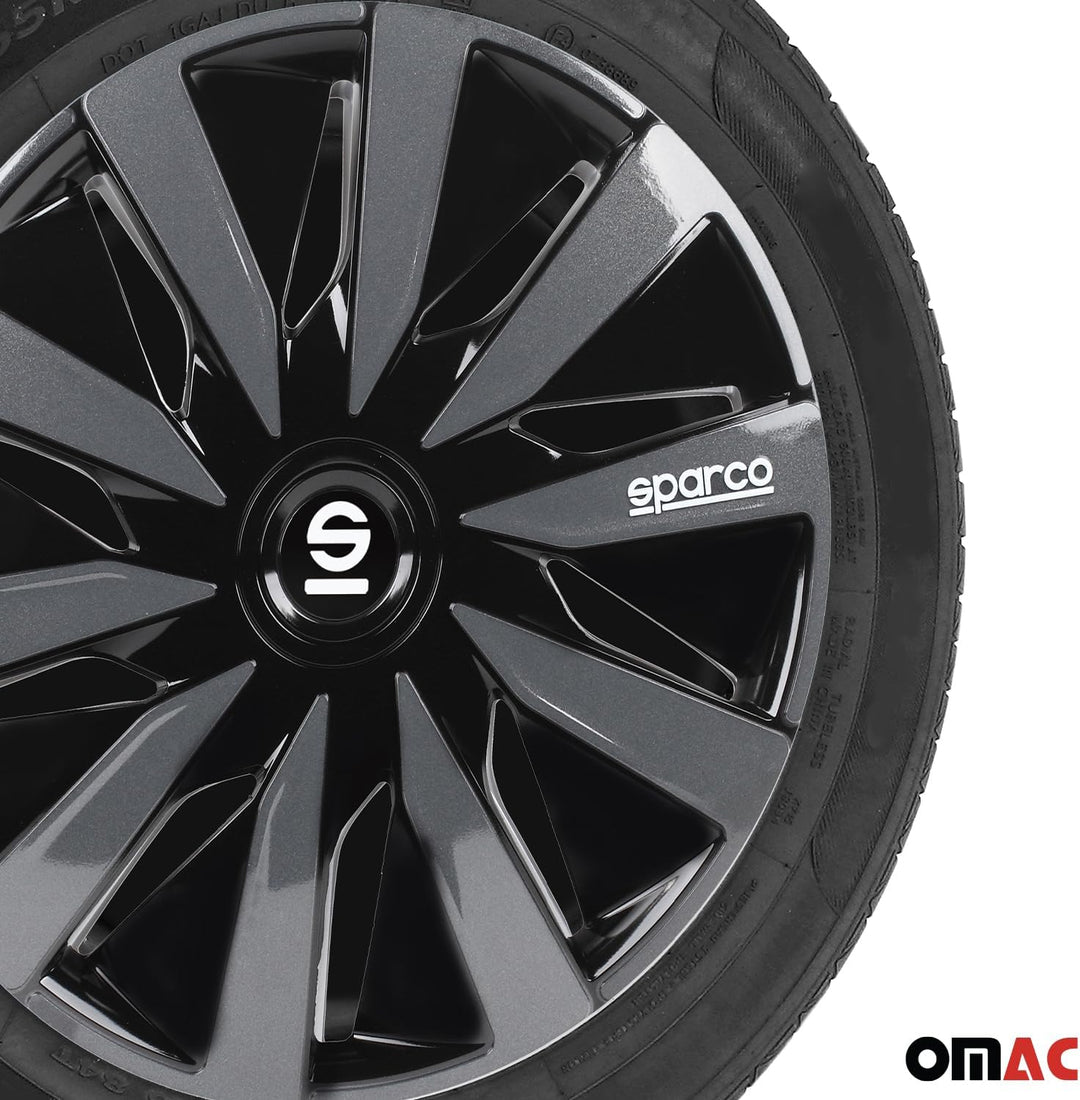 Sparco SPC1591BKGR wheel covers Lazio 15-inch black/grey Single, Single