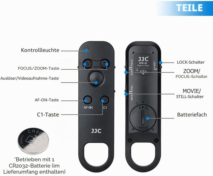 JJC RMT-P1BT Bluetooth Fernbedienung Kabelloser Fernauslöser für a7 IV III ZV-1 ZV-1F A7C II, A7C R,