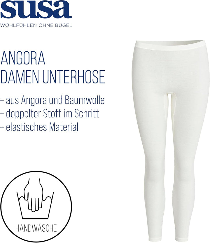SUSA Lange Unterhose Damen Angora I Kälteschutz mit angenehmem Tragekomfort I 100% Made in Germany I