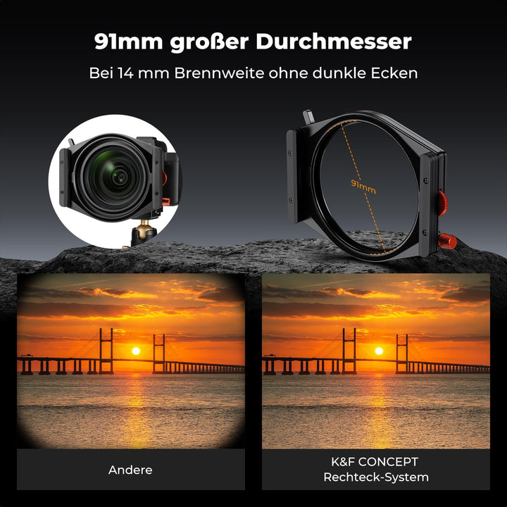 K&amp;F CONCEPT Rechteckfilter Set | inkl.95mm CPL Filter+ ND1000+ GND8 Verlaufsfilter+ Filterhalter+ 4e