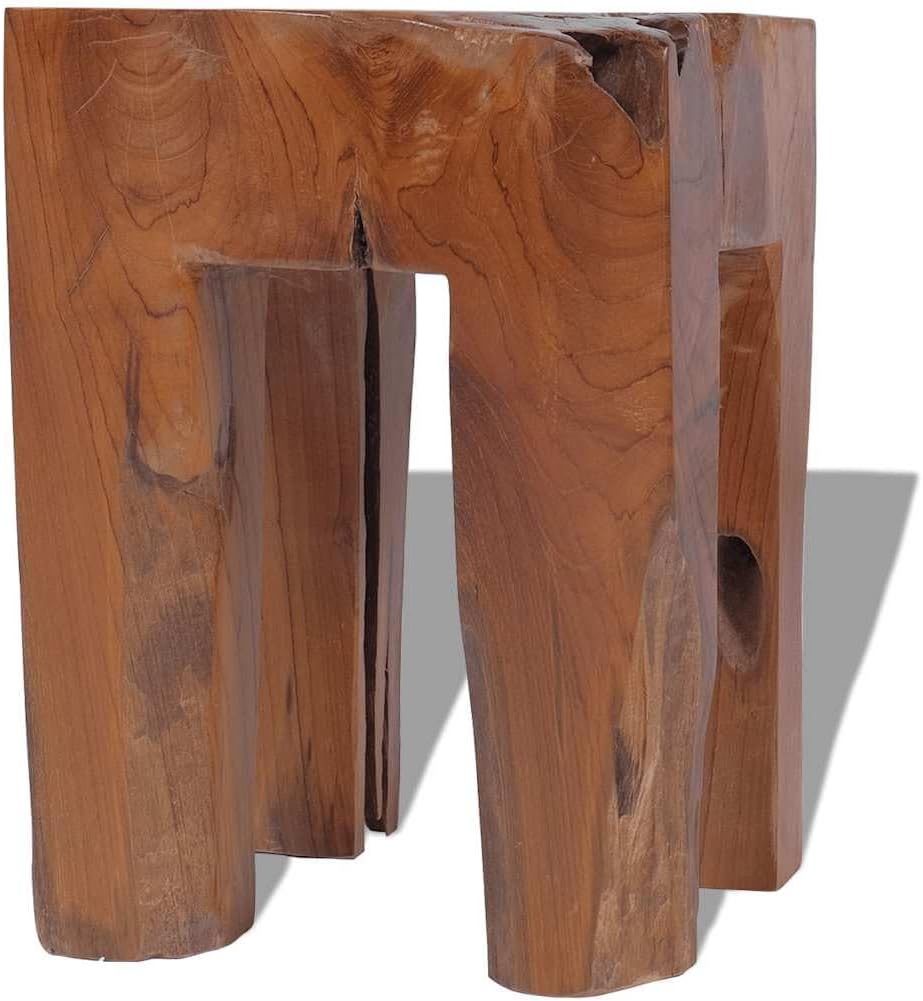vidaXL Teak Massivholz Hocker Sitzhocker Fusshocker Beistelltisch 30x30x40cm Holz