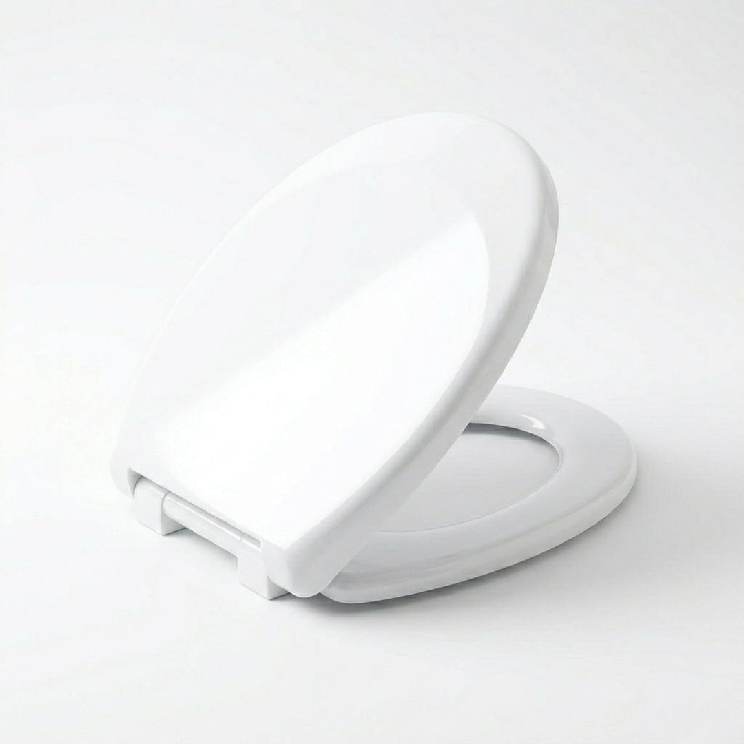 Toilettendeckel mit Absenkautomatik weiss oval, WC-Sitz abnehmbar antibakterielles Urea Duroplast, I