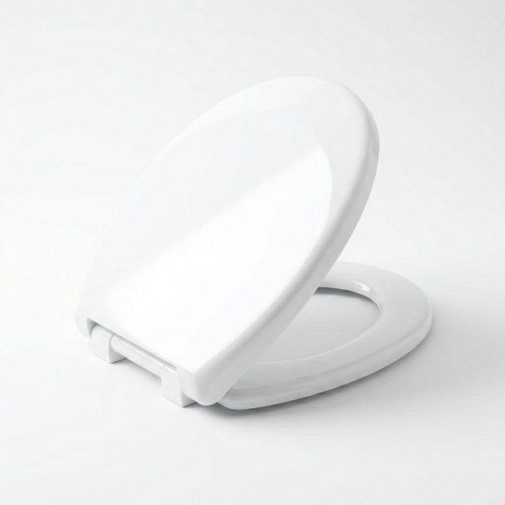 Toilettendeckel mit Absenkautomatik weiss oval, WC-Sitz abnehmbar antibakterielles Urea Duroplast, I