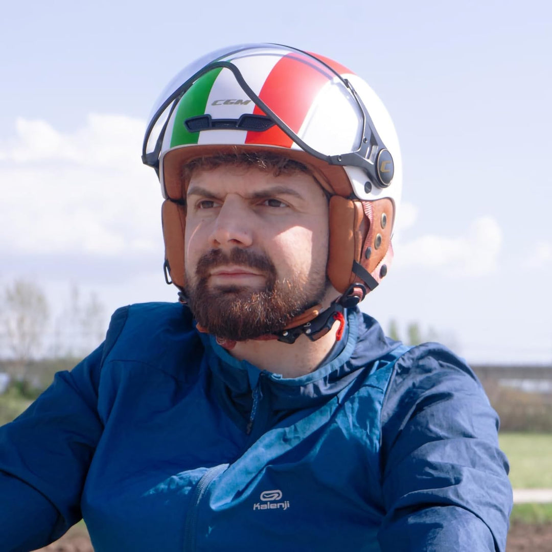 CGM Unisex – Erwachsene EBI skihelm, Weiss Grün Rot Matt, L (59cm)