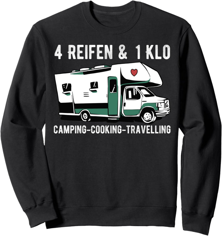Vier Reifen Und Ein Klo Camping Kochbuch Spruch Sweatshirt
