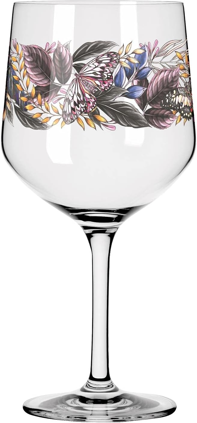 RITZENHOFF 3691001 Gin-Glas 700 ml - Serie Schattenfauna Set Nr. 1 – 2 Stück, Storch &amp; Schmetterling