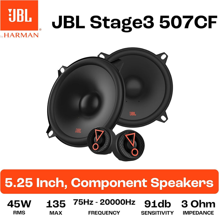 JBL Lautsprecher Auto Stage3 507CF - 135 Watt 2-Wege Komponenten Autolautsprecher Boxen Set von Harm