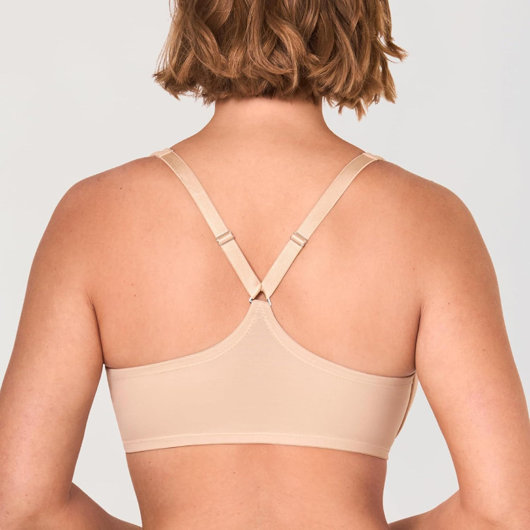 DELIMIRA Damen Vorderverschluss Racerback BH Grosse Grössen Bügel BHS Tiefer Ausschnitt Ungefüttert