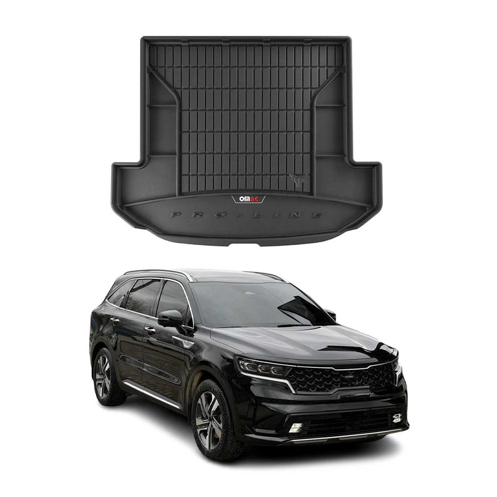 OMAC Gummi Kofferraumwanne kompatibel mit Kia Sorento Hybrid PHEV 2021-26 Klappbare 3.Reihe