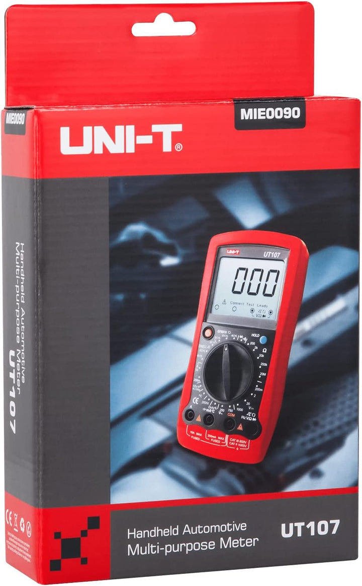 UNI-T MIE0090/UT107 Digital-Multimeter, Messung von DC Strom, DC/AC Spannung, Temperatur, Widerstand
