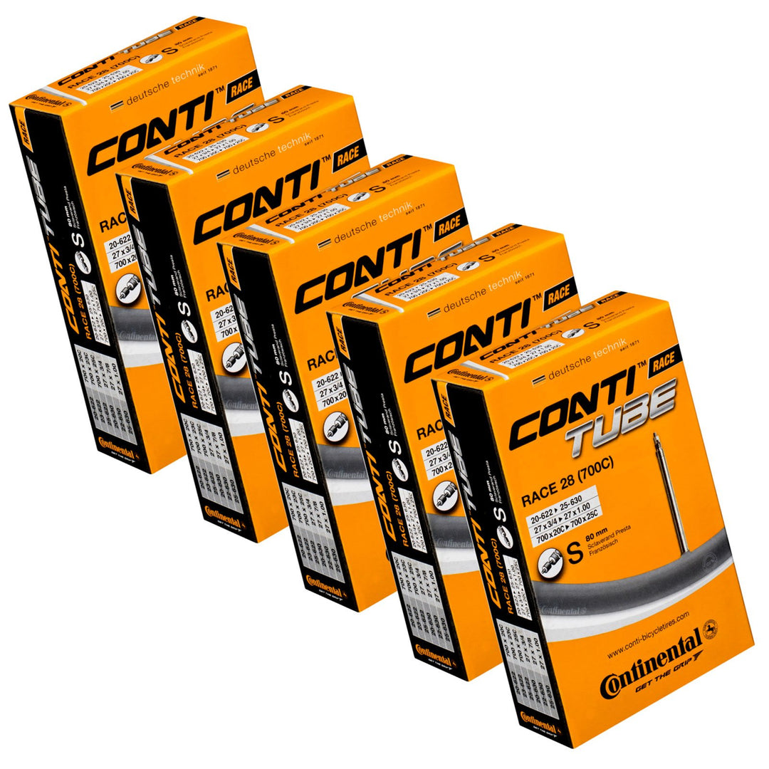 Continental Race 28 Tubes Unisex 0180000 Innenschlauch-Packs, Schwarz, 700 x 20-25c