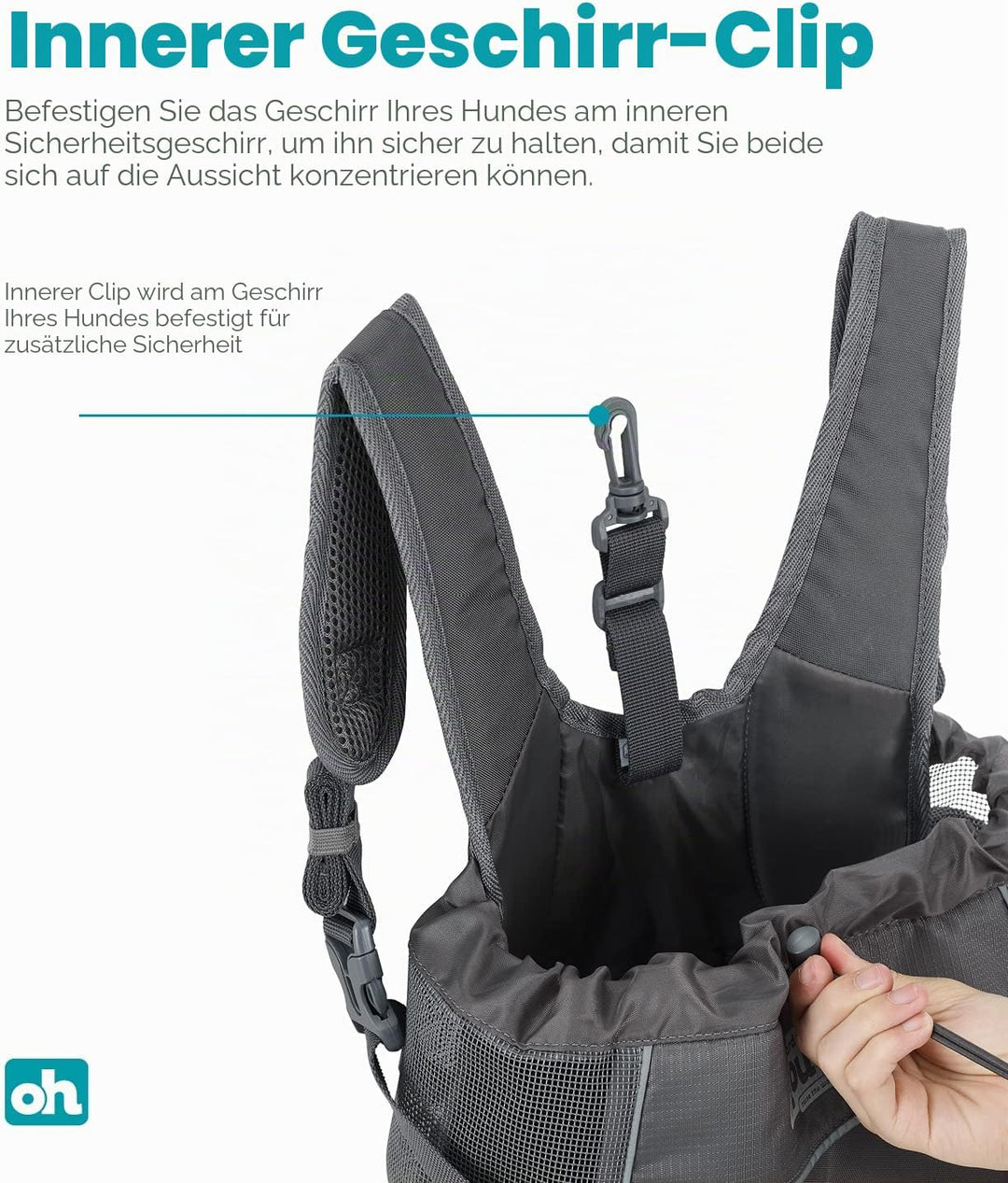 Outward Hound PupPak Hunde-Tragetasche, Grösse M, Grau PupPak Frontträger Medium grau, PupPak Frontt