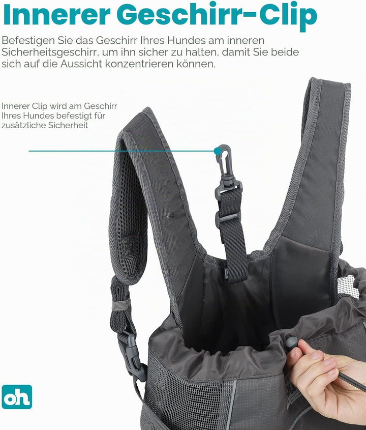 Outward Hound PupPak Hunde-Tragetasche, Grösse M, Grau PupPak Frontträger Medium grau, PupPak Frontt