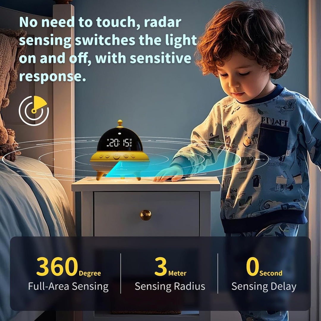 BEAVERLAB Wecker Kinder Mädchen, UFO Kinderwecker für mädchen kinder wecker, tageslichtwecker mit 7