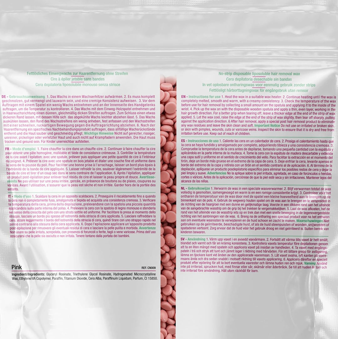 Dermawax 1 kg Pink Wachsperlen Heisswachs Waxing Perlen zur Haarentfernung Anwendung ohne Wachsstrei