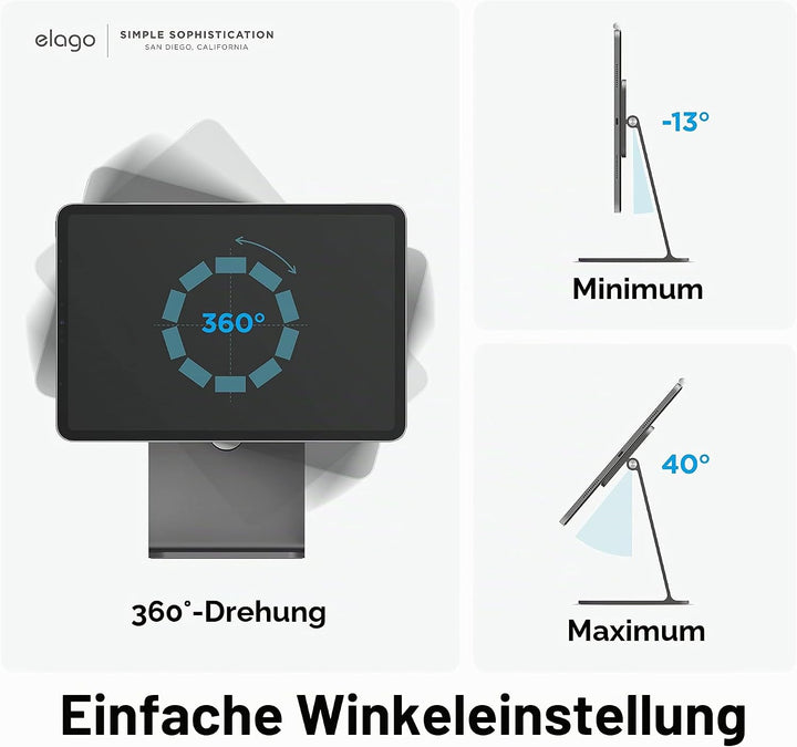 elago Premium Magnetischer Ständer Kompatibel mit iPad Pro 12.9 Zoll [5., 4. Gen], iPad Pro 11 Zoll