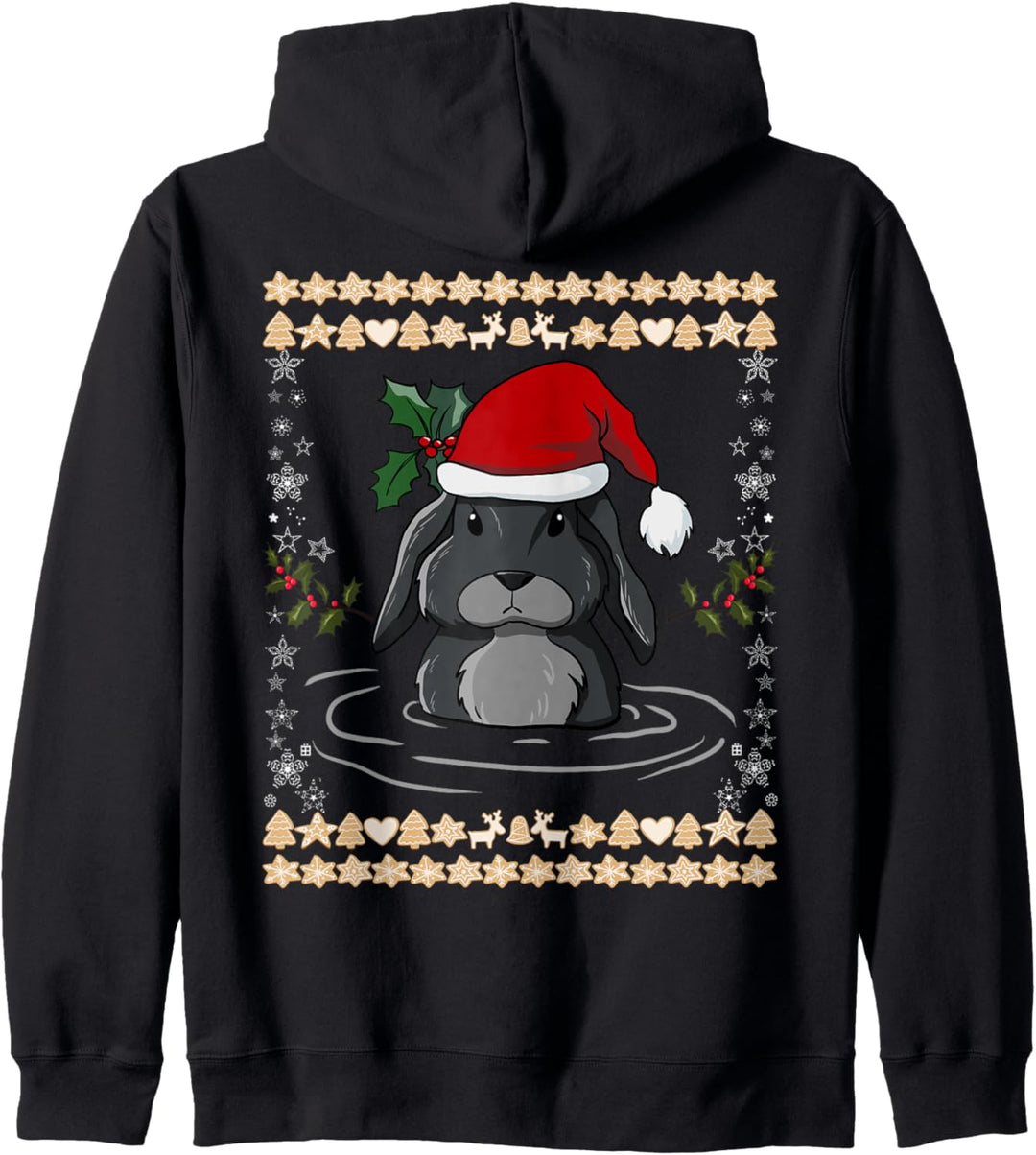 Weihnachtsmann Hase Lustige Retro Familie Lebkuchen Ugly Christmas Kapuzenjacke