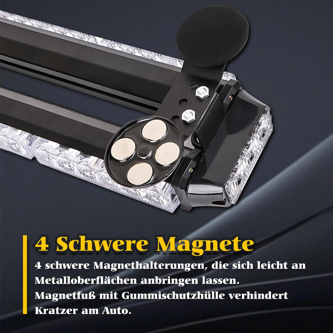 26,5" 54 LED Stroboskop-Lichtleiste, doppelseitig blinkend, hohe Intensität, Kfz-Warnung, Notfall, S