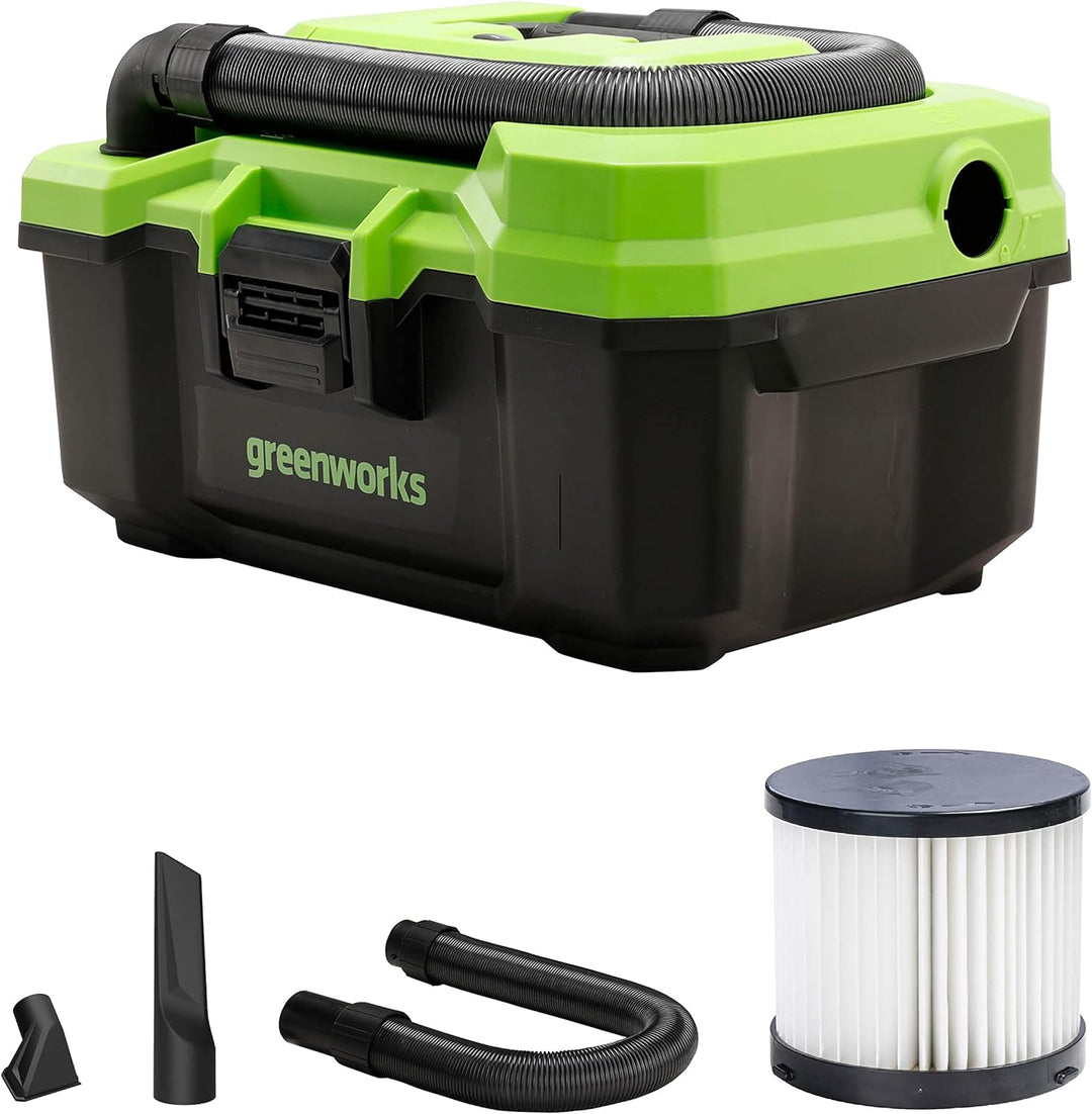 Greenworks Tools G24WDV 01-000004700407, 24V Wet/Dry Shop Vacuum, green,grey,black Nur Werkzeug, Nur