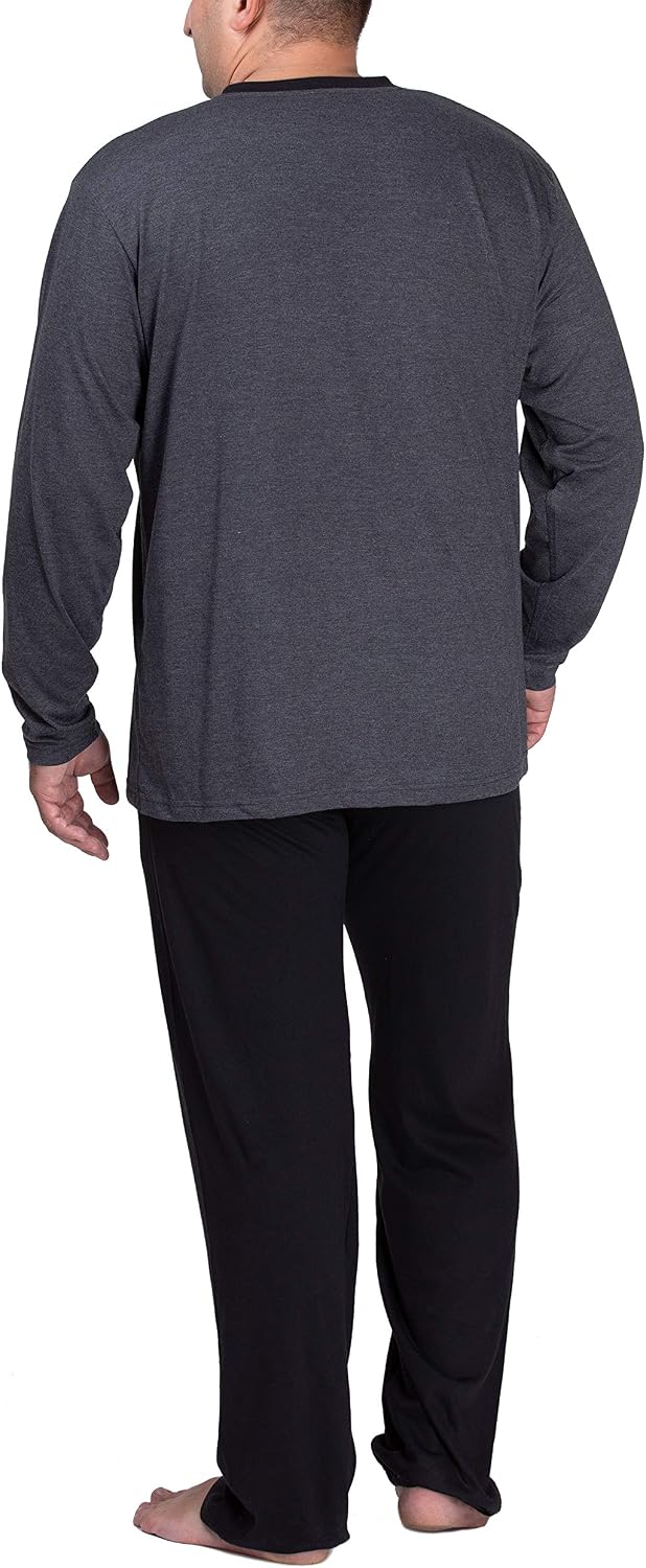 Moonline Schlafanzug Herren lang übergross aus Baumwolle | Pyjama von Grösse XXL bis 6XL, Zweiteiler