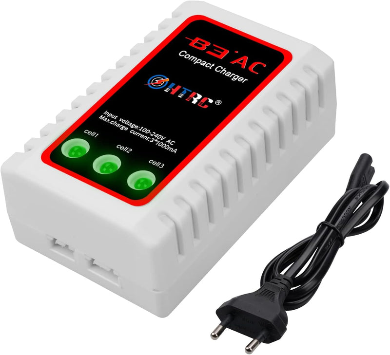 Haisito B3 Lipo Ladegerät für 2S 3S Akku (7.4V, 11.1V), Kompaktes Airsoft-Schnellladegerät (100-240V