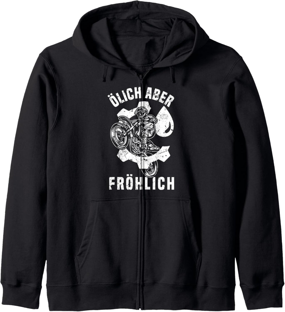 Ölich Aber Fröhlich Dirtbike Motocross Motorrad Mechaniker Kapuzenjacke