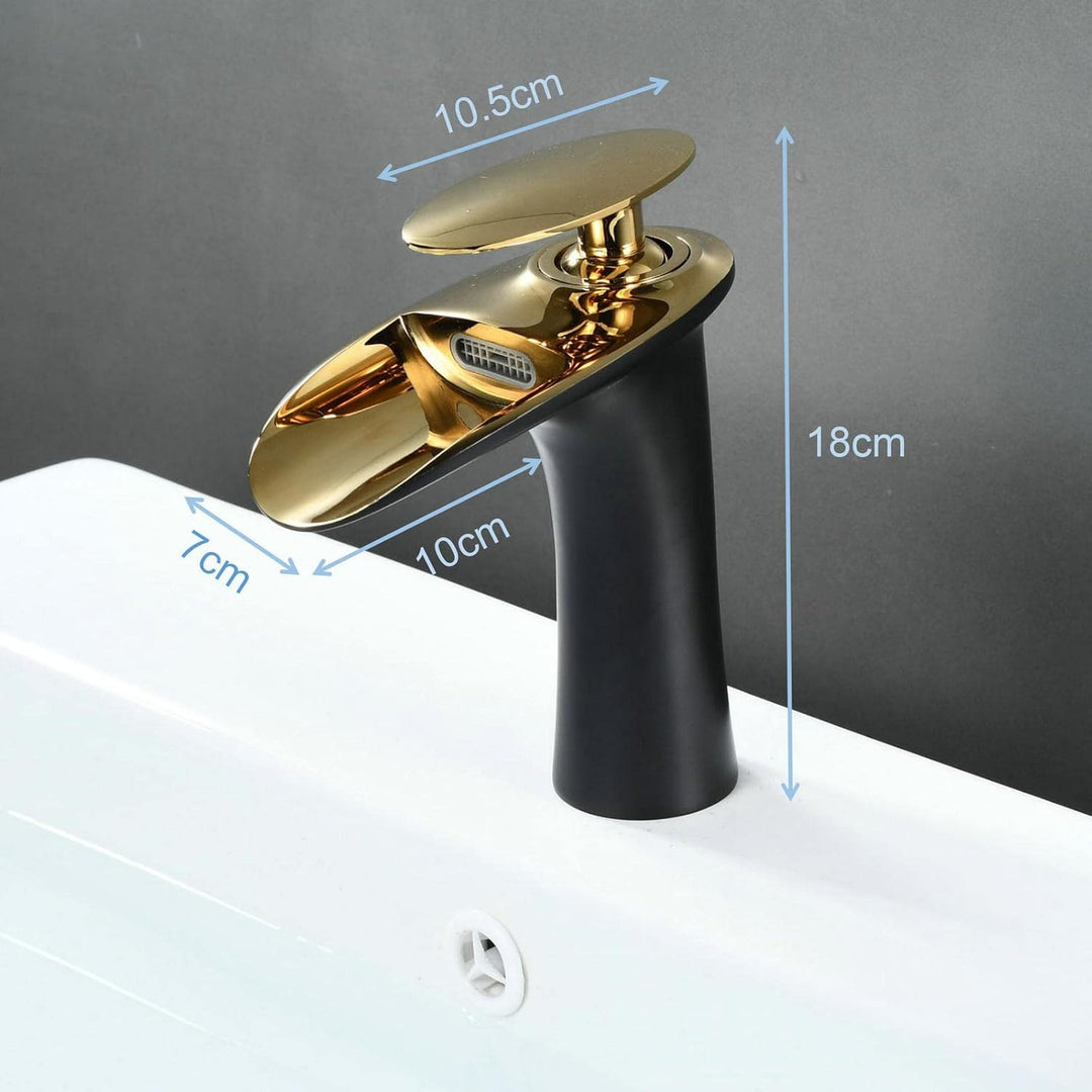 Wasserfall Waschtischarmatur Badarmaturen Wasserhahn Bad Mischbatterie Waschbeckenarmaturen für Bade